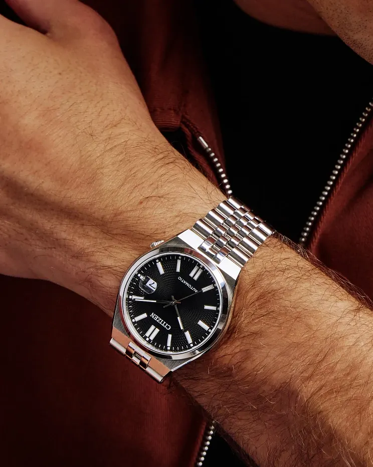 TSUYOSA 60 Black Dial Stainless Steel Bracelet NK0020-55E | CITIZEN